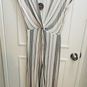 Lulu's Multicolor Striped V-Neck Dress